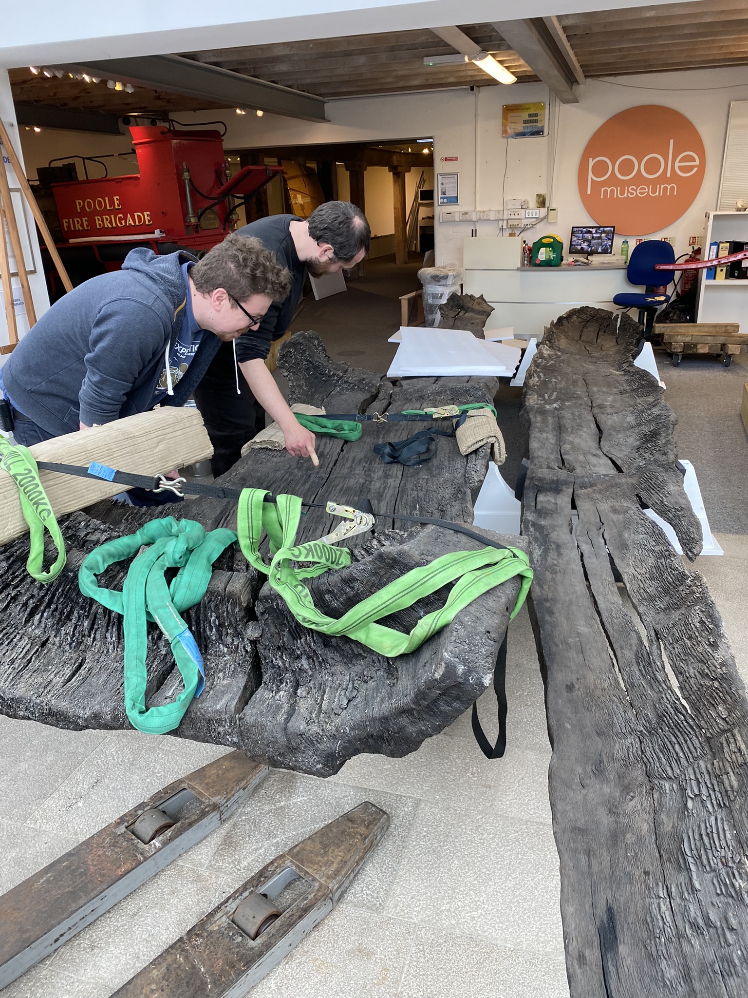 Poole Logboat ready for removal to it's temporary home.