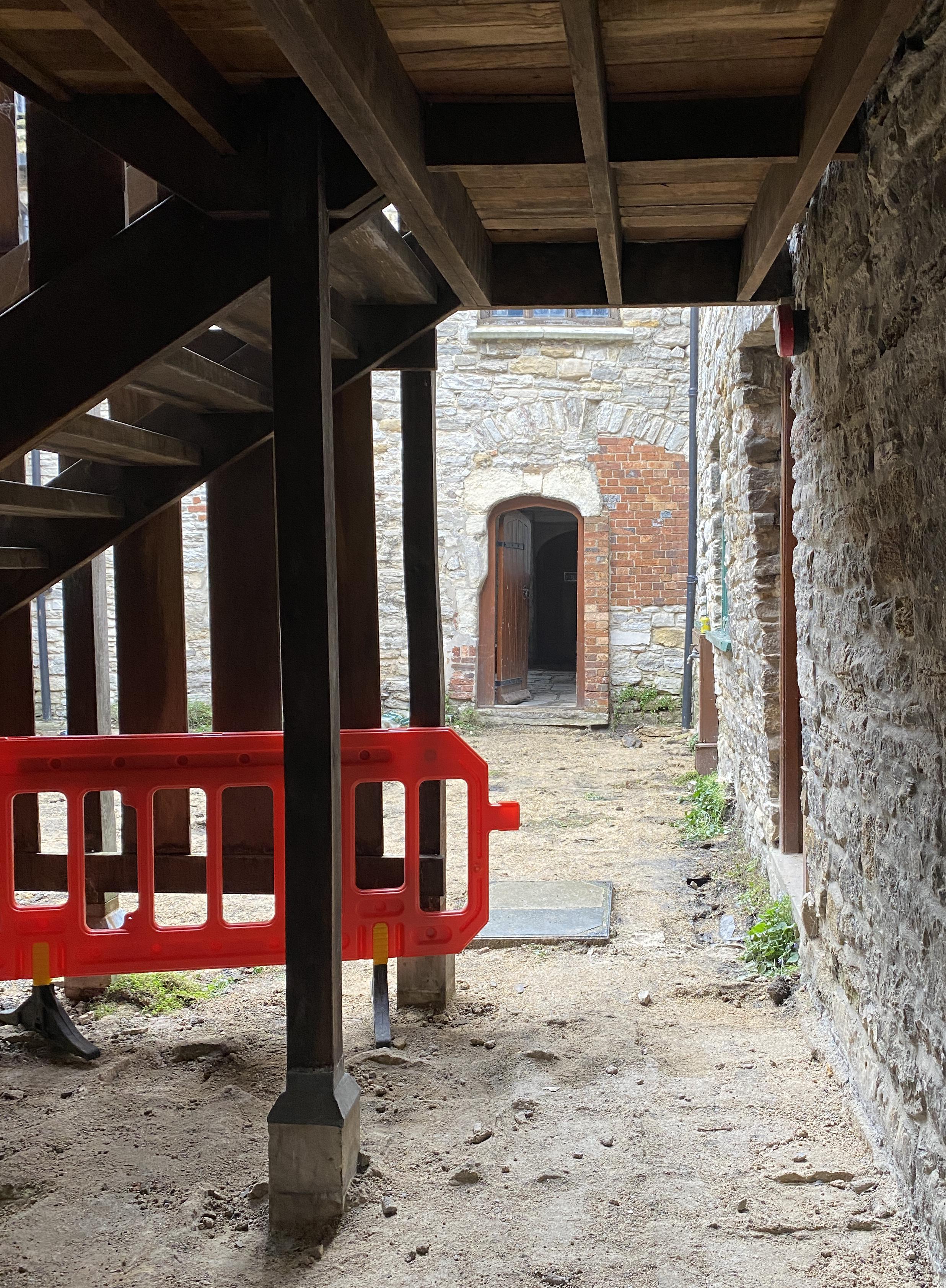 View from front entrance to courtyard Scaplen's Court, Poole Museum, Dorset