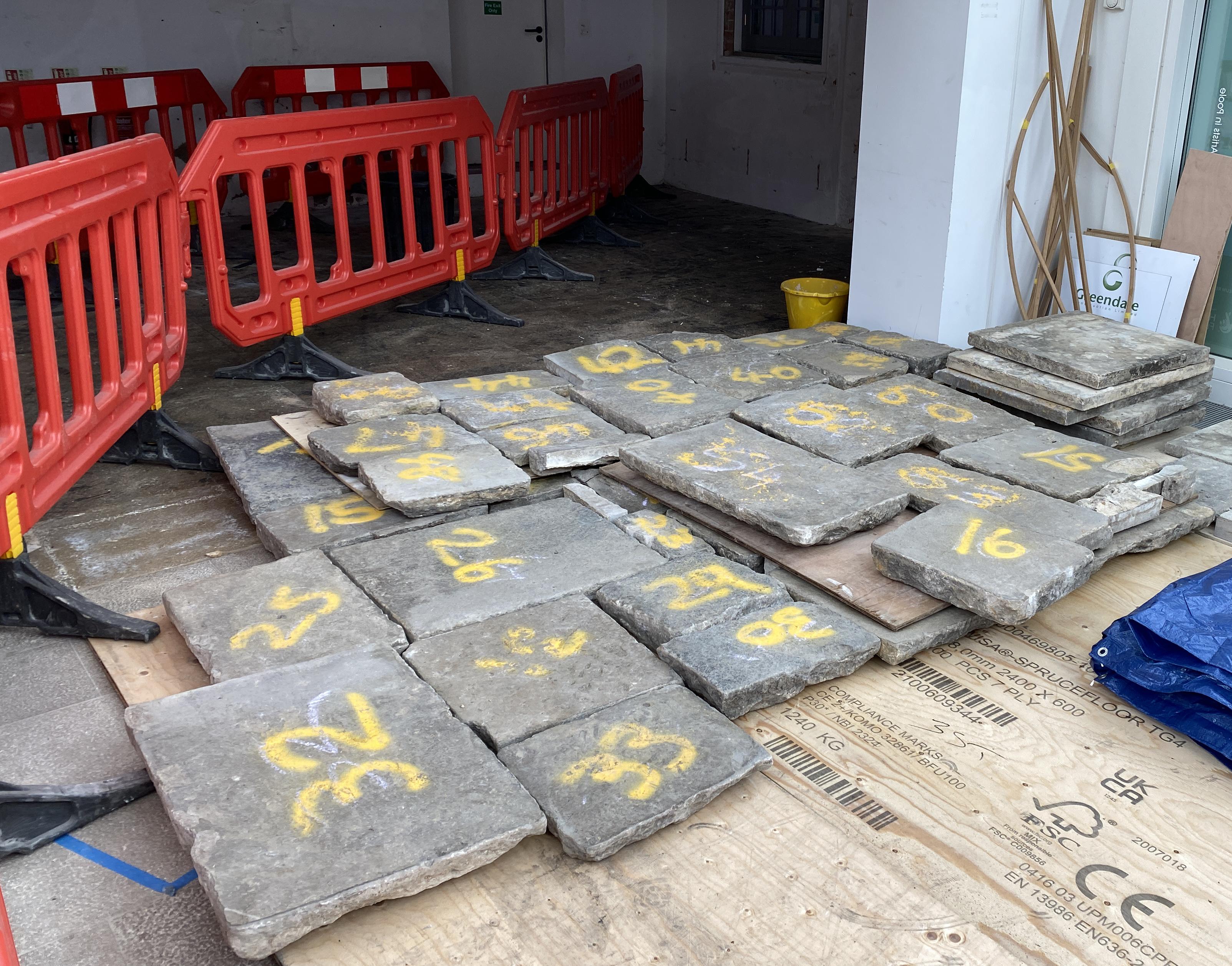 Scaplen's Court entrance way flooring 31.10.23 Poole Museum Dorset