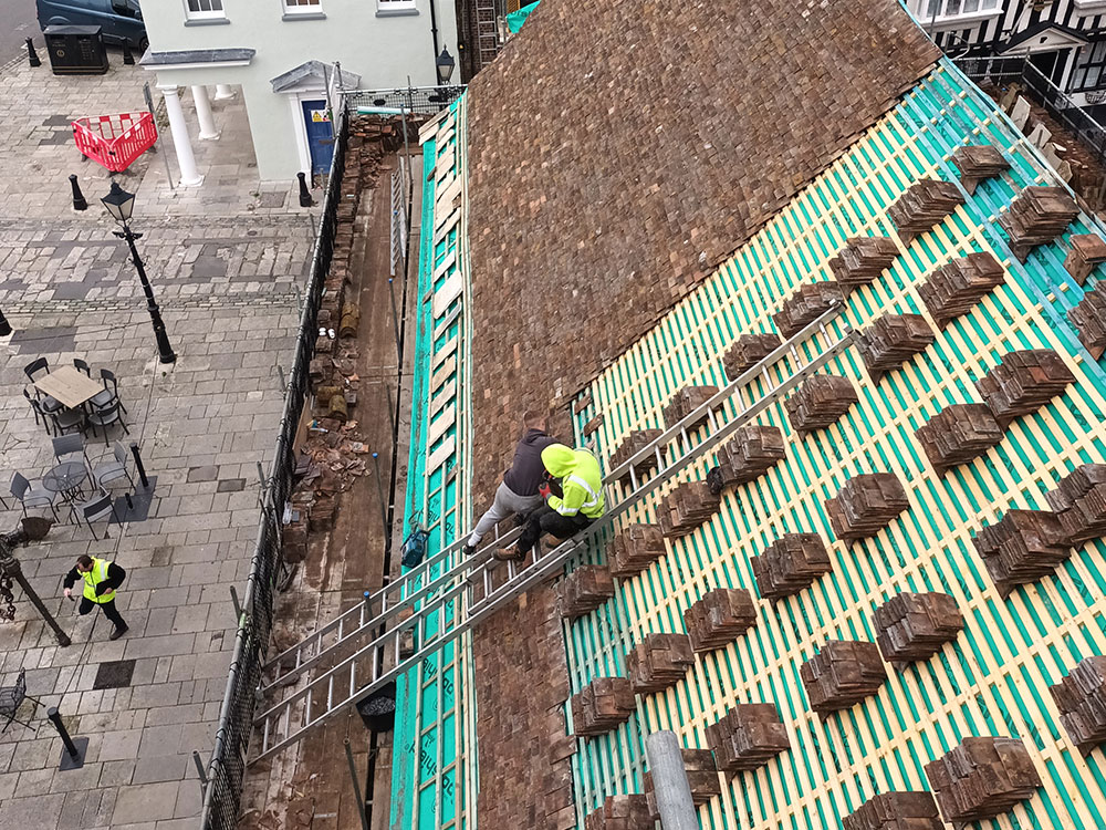 Roofing repairs at Poole Muesum